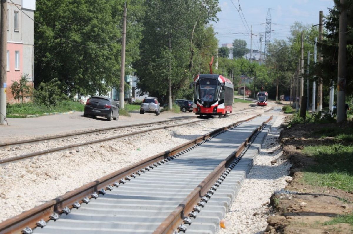 Ремонт трамвайных путей на улице Плеханова в Туле выполнен на 60% Ремонт трамвайных путей на улице Плеханова в Туле выполнен на 60%