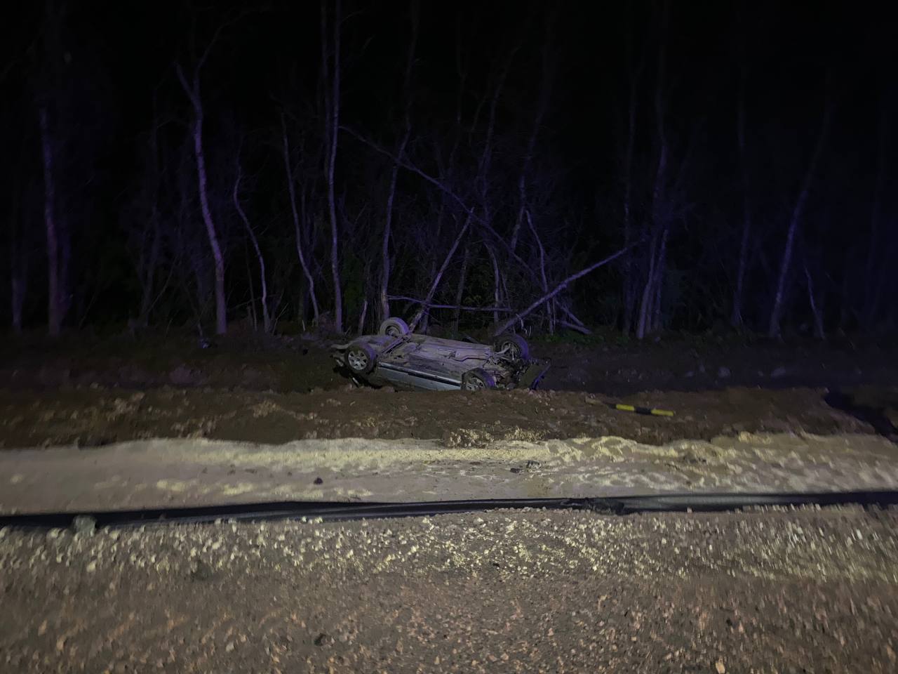 В перевернувшейся под Тулой «Ауди» пострадали два молодых человека В перевернувшейся под Тулой «Ауди» пострадали два молодых человека