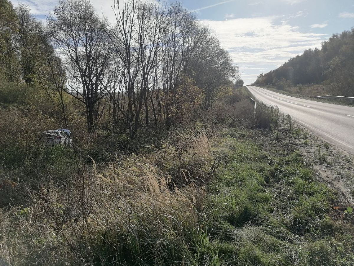 В Тульской области внедорожник вылетел в кювет и перевернулся
