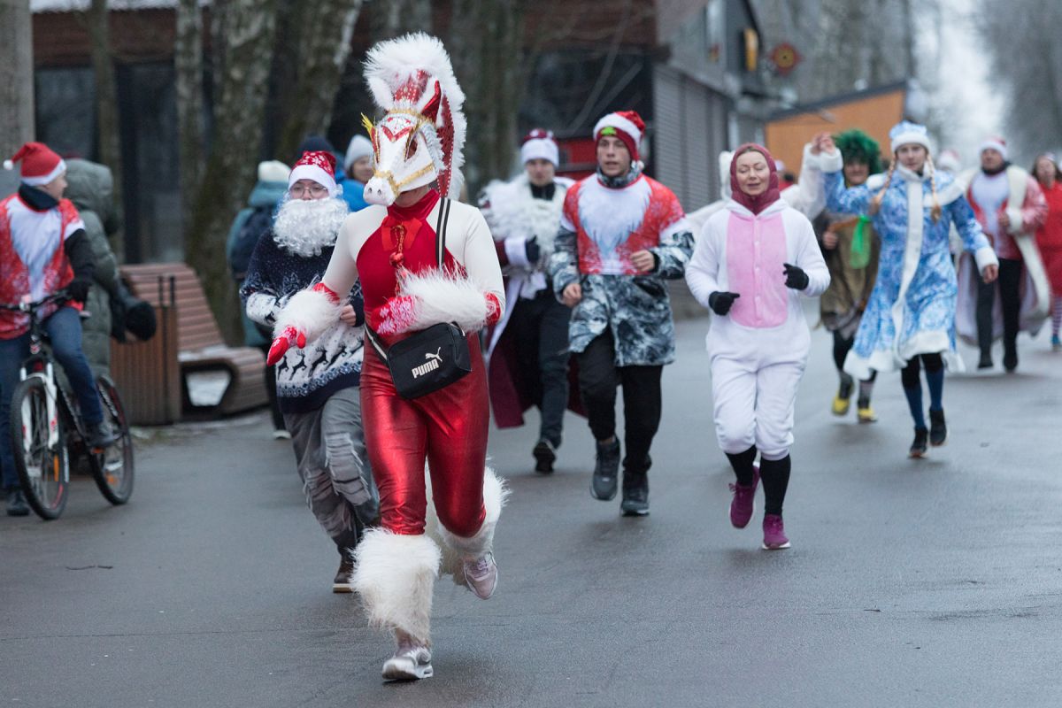 По центральному парку Тулы пробежали зимние волшебники и лошади