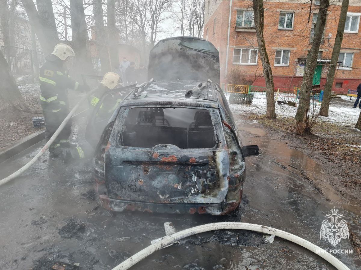 В Туле сгорела легковушка