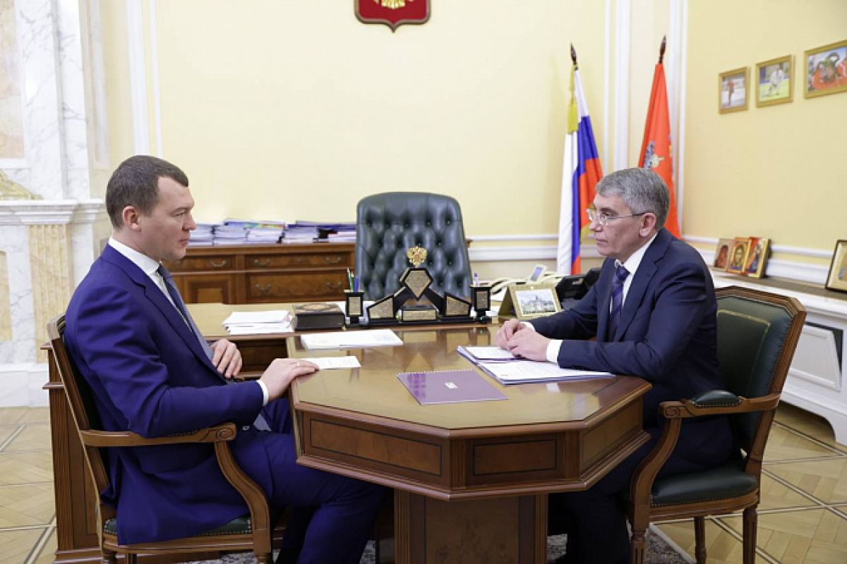 Дмитрий Миляев рассказал Михаилу Дегтяреву об успехах Тульской области в развитии спортивной инфраструктуры