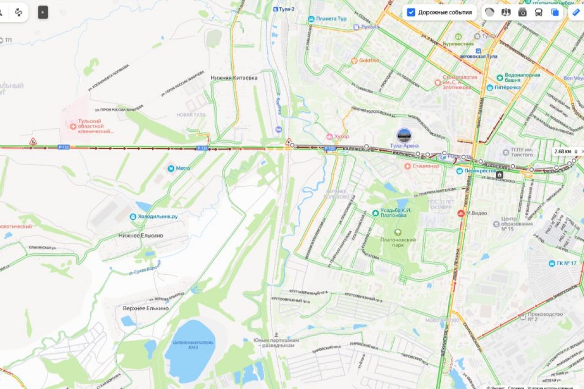 Ремонт Калужского шоссе в Туле спровоцировал многокилометровую пробку Ремонт Калужского шоссе в Туле спровоцировал многокилометровую пробку