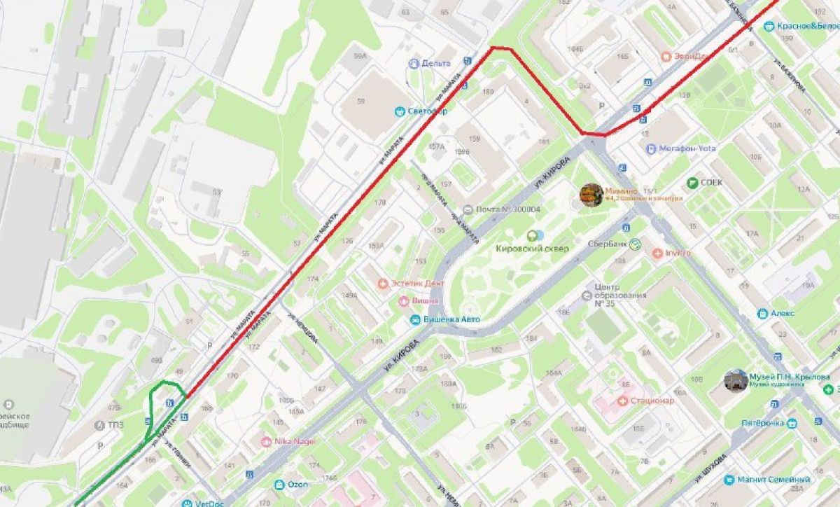 В Туле трамваи, следующие по маршрутам 3 и 7, изменили схему движения