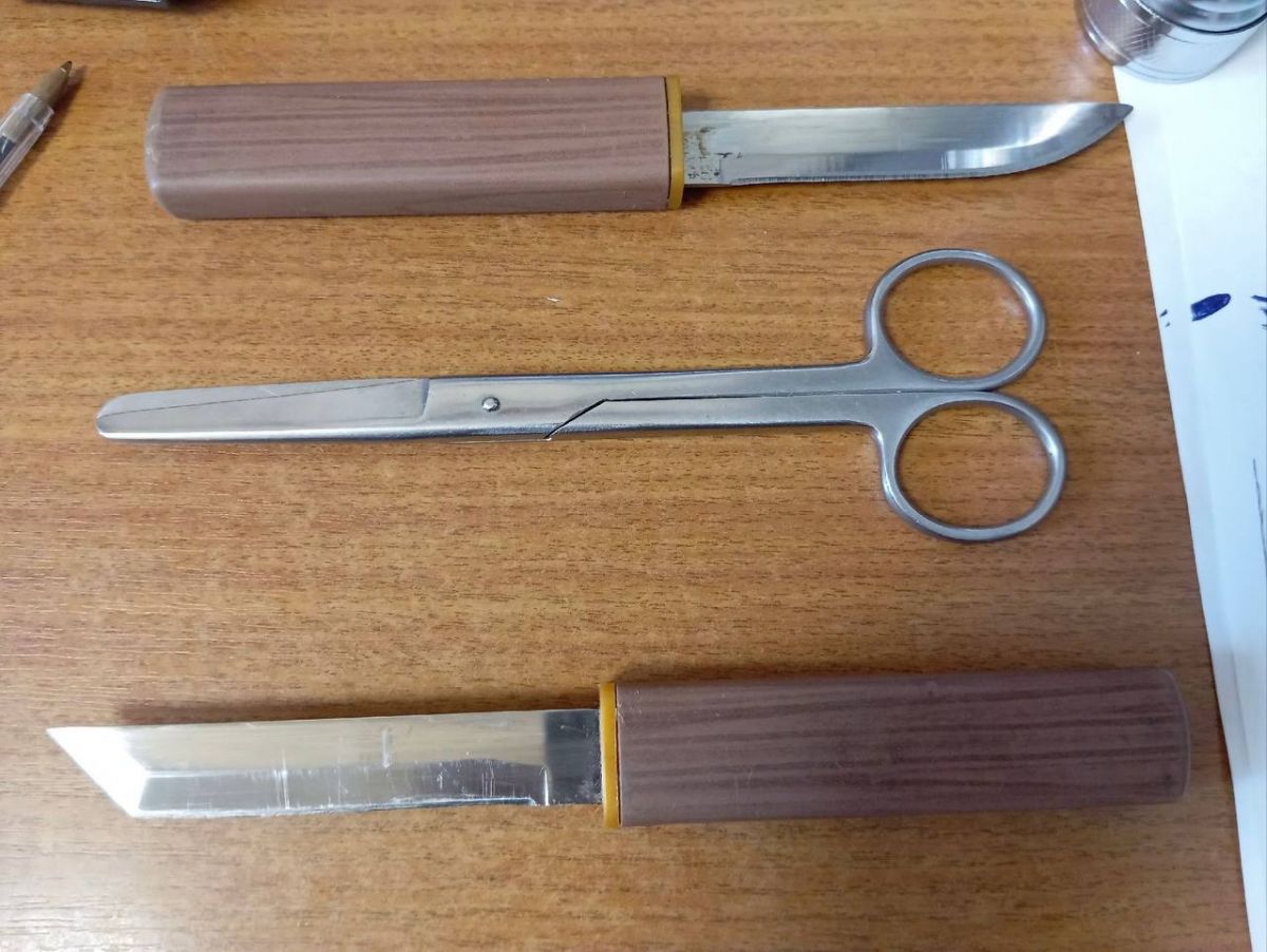 Житель Узловского района не смог пронести в суд ножи