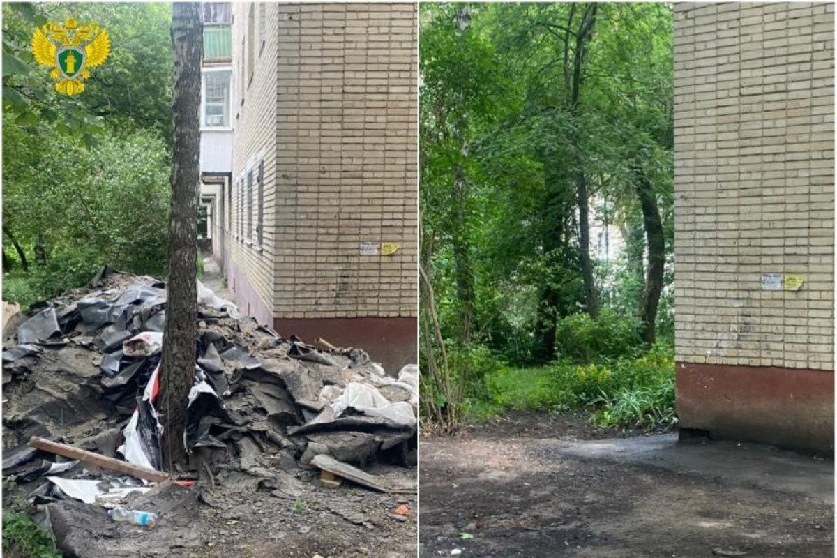 В одном из дворов Тулы убрали свалку из остатков старой крыши после вмешательства прокуратуры В одном из дворов Тулы убрали свалку из остатков старой крыши после вмешательства прокуратуры