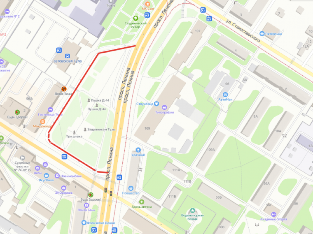 В Туле 24 апреля ограничат движение и парковку на площади Победы из-за «Диктанта Победы»