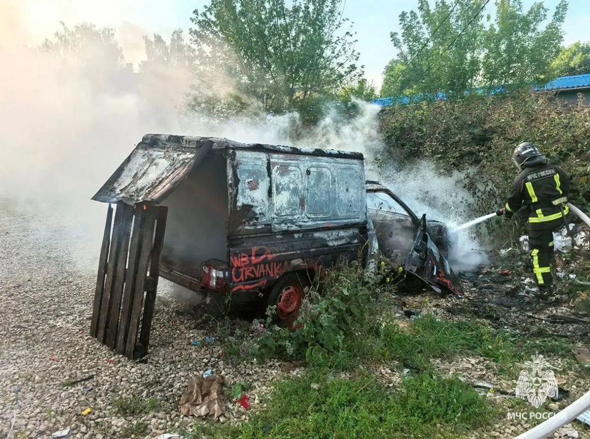 В Тульской области горела легковушка В Тульской области горела легковушка