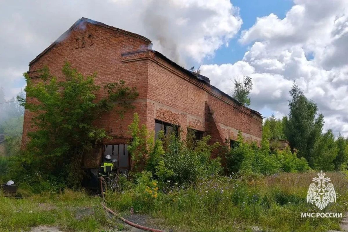 Тульские пожарные потушили гараж и огромную кучу мусора