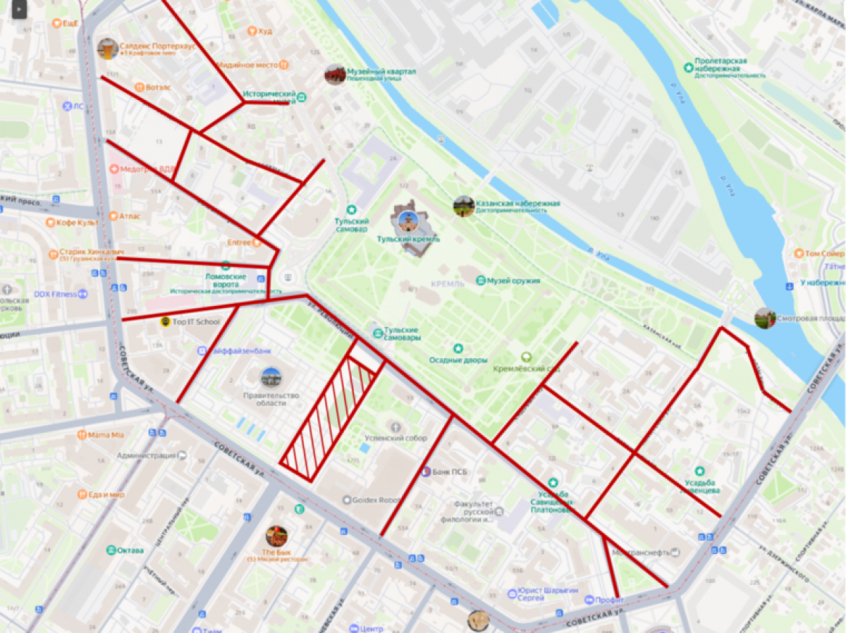 В историческом центре Тулы вечером автомобилистам запретят парковаться