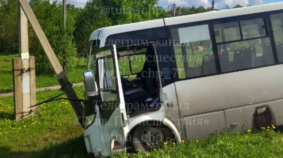 В Веневском районе пассажирский автобус врезался в опору ЛЭП В Веневском районе пассажирский автобус врезался в опору ЛЭП